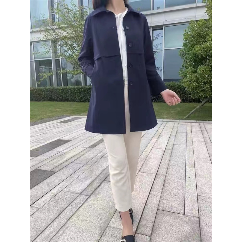 EB | Stylischer Einreihiger Kurzer Trenchcoat für Damen