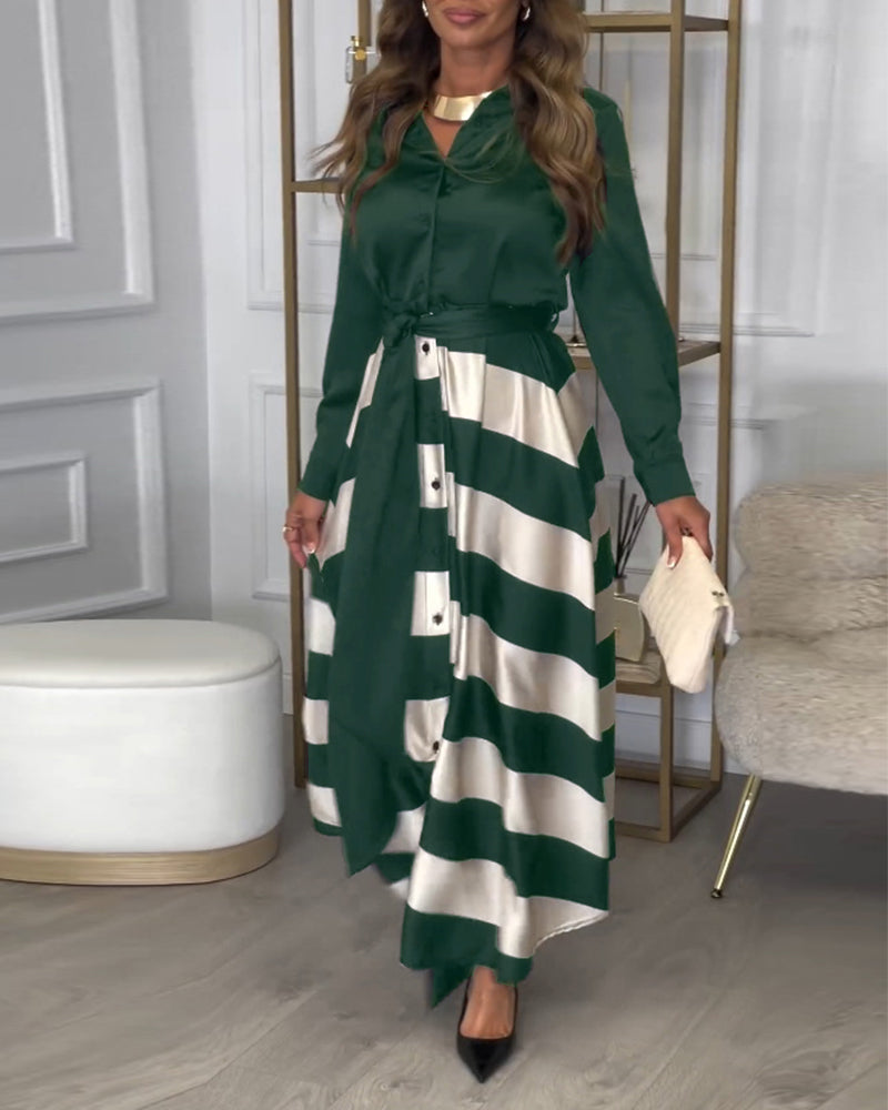 EB | Kleid mit Streifenmuster und Reversriemen