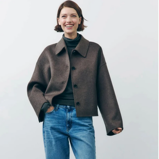 EB | Damen Oversized Button Down Winter Mantel Warme