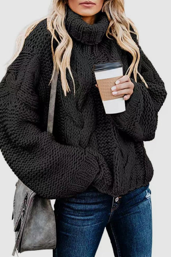 EB | Eleganter Strick-Cashmere-Pullover mit Rollkragen in einfarbig Ideal für den Winter