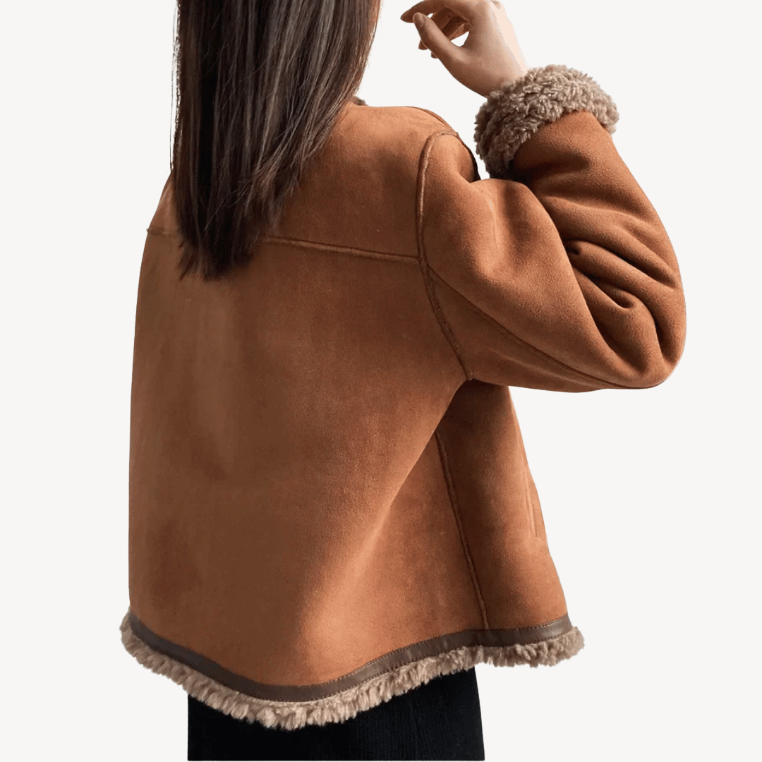 EB | Damen Kunstpelzbesatz Fleecegefütterte Jacke
