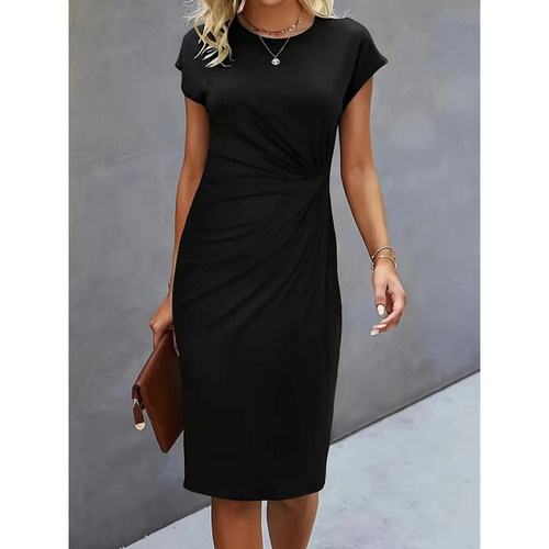 EB | Damen Taillenakzent Stil Kleid Kurzärmlich