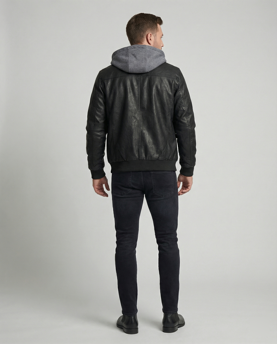 EB | Lederjacke mit Kapuze für Männer