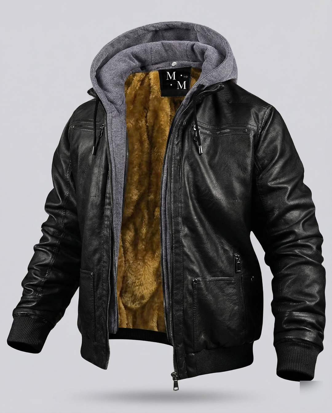EB | Lederjacke mit Kapuze für Männer
