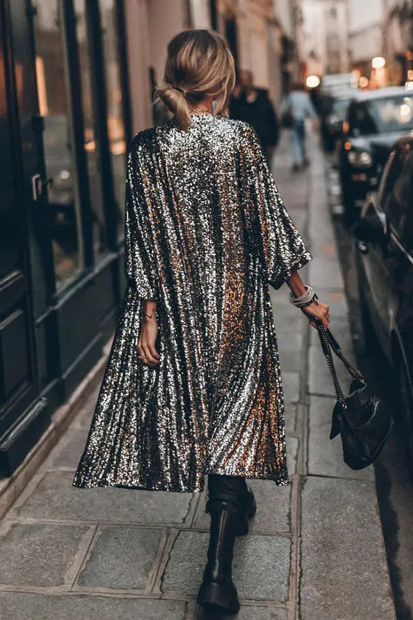 EB | Glamour Kimono aus Pailletten mit Schlüsselloch