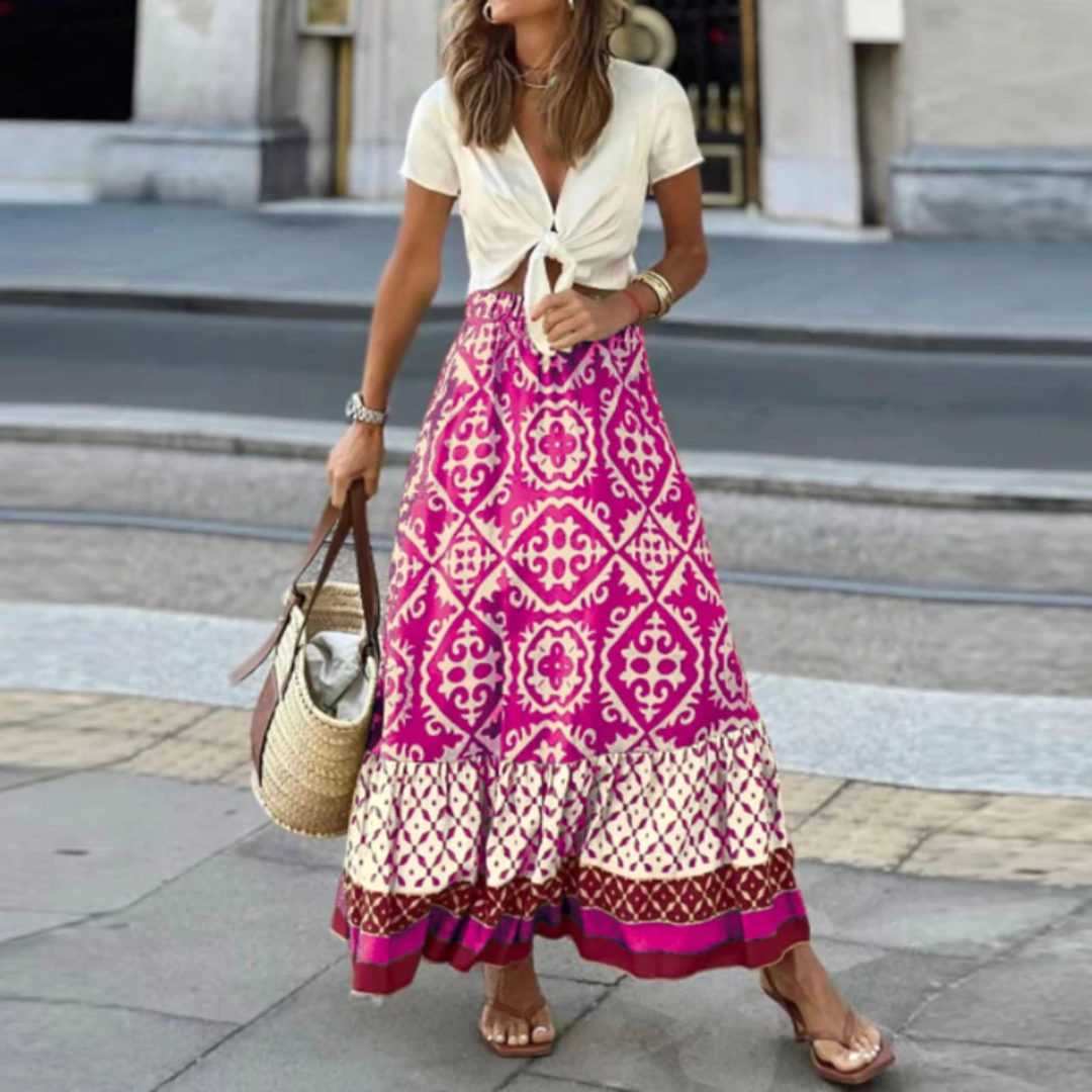 EB | Trendiger Geometrischer High-Waist-Rock für Lässiges Tragen
