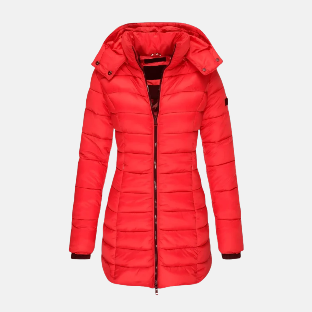 EB | Pufferjacke Slim Fit Oberschenkel Länge mit Kapuze