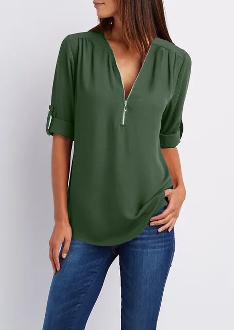 EB | Chiffonbluse mit Reißverschluss