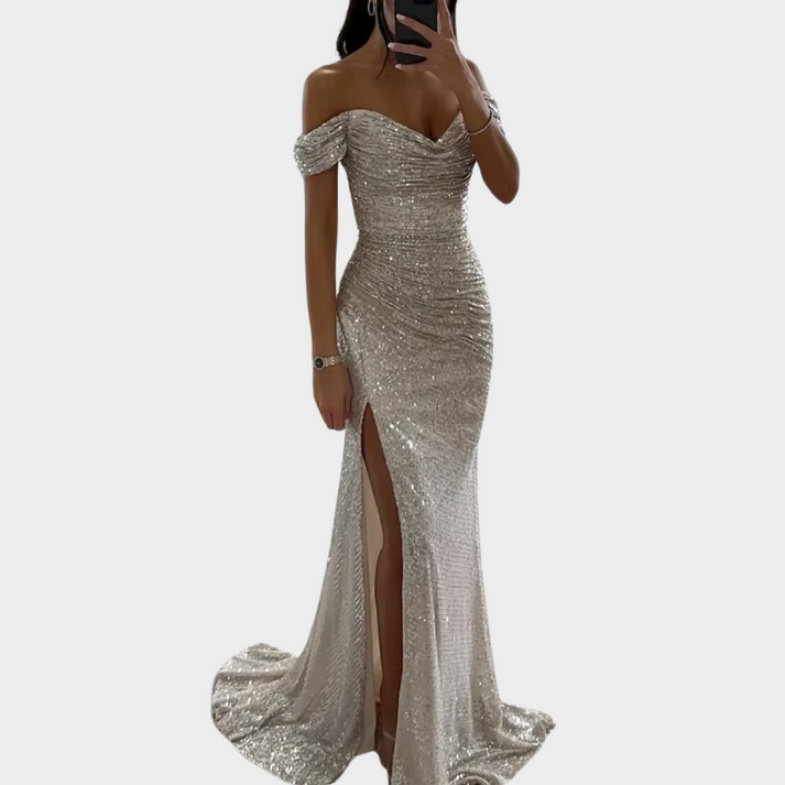 EB | Damen Lange Elegante Abendkleid mit Schlitz für Frauen