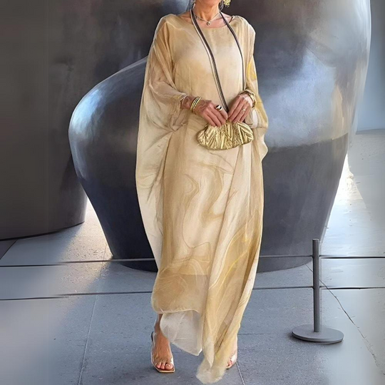 EB | Bauchbedeckendes Seiden-Chiffon-Kleid