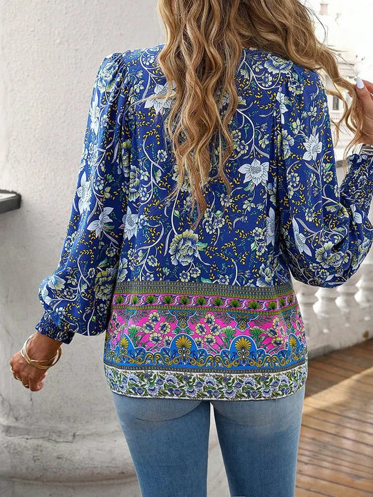EB | Blumenbluse Mit Langen Ärmeln Für Damen