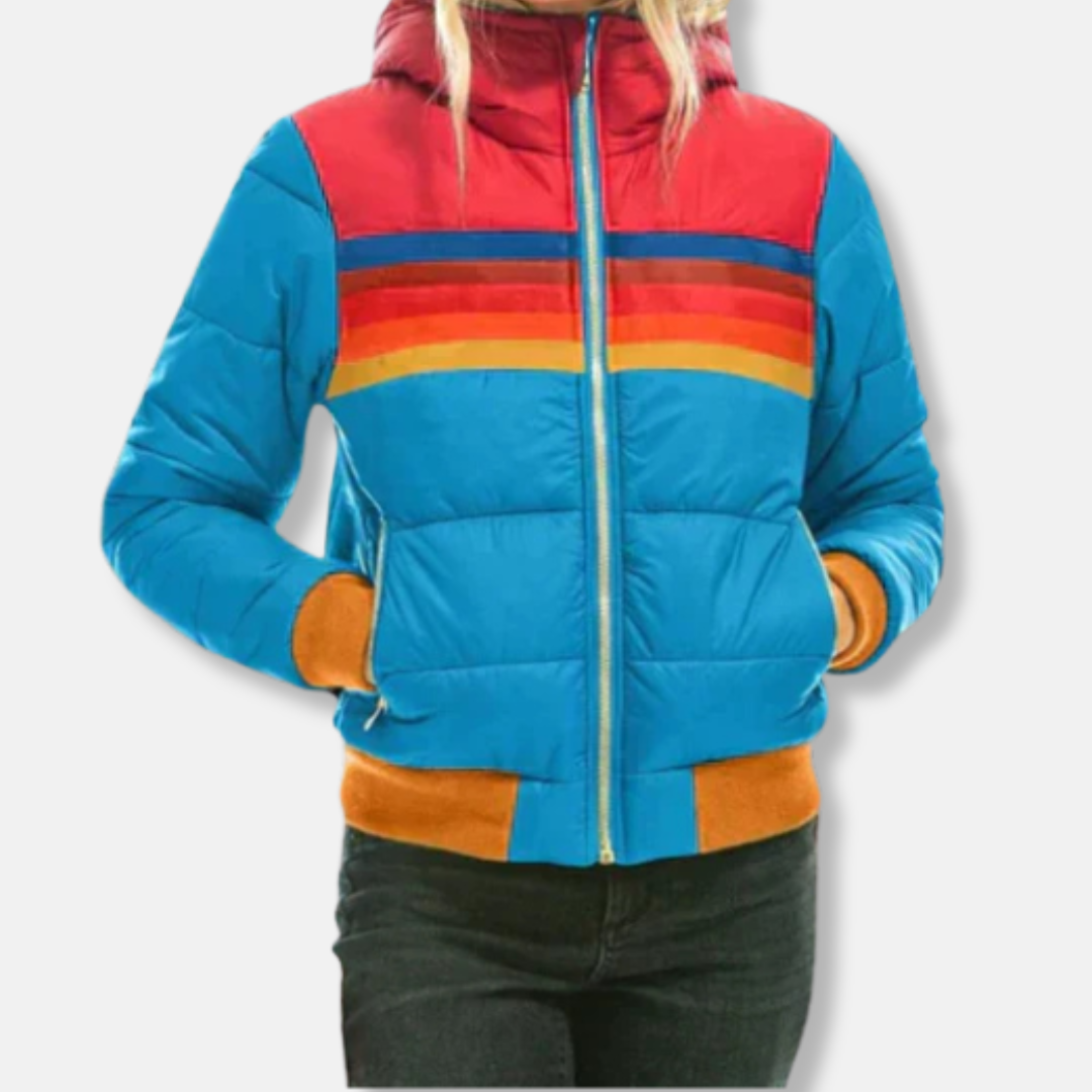 EB | Pufferjacke gesteppt Slim Fit Hoher Kragen Rippensaum