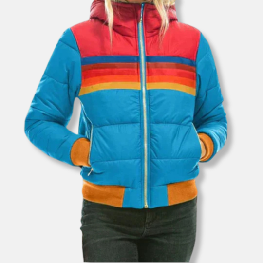 EB | Pufferjacke gesteppt Slim Fit Hoher Kragen Rippensaum