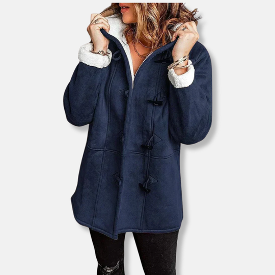 EB | Fleecejacke mit Kapuze Fellfutter Lockere Passform mittellang