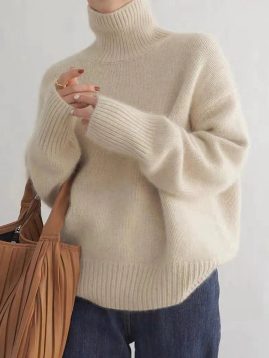 EB | Rollkragenpullover Im Koreanischen Oversize-Stil - Modischer Strickpullover für Herbst und Winter