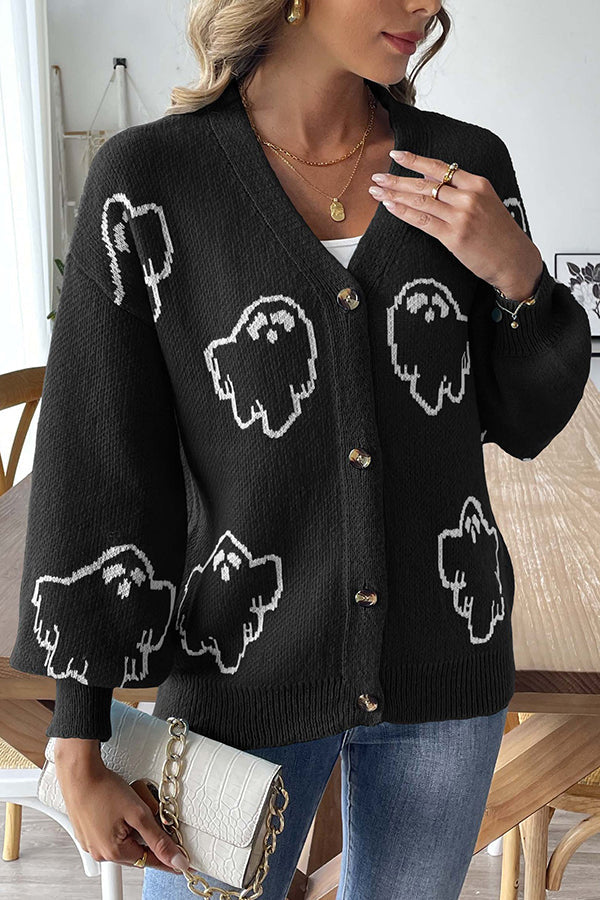 EB | Halloween-Geist-Button-Pullover