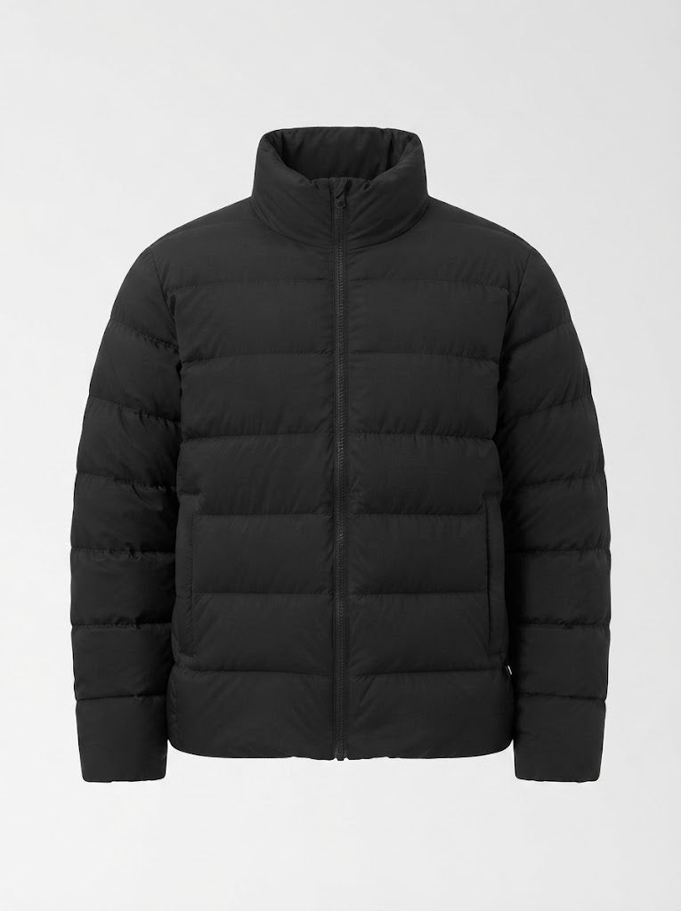 Damen nan ultraleichter kapuzenloser Oversize-Puffer mit hohem Stehkragen, geräuscharmer Außenhülle und thermoisolierender Wattierung EB