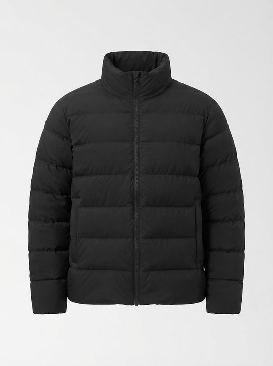Damen nan ultraleichter kapuzenloser Oversize-Puffer mit hohem Stehkragen, geräuscharmer Außenhülle und thermoisolierender Wattierung EB