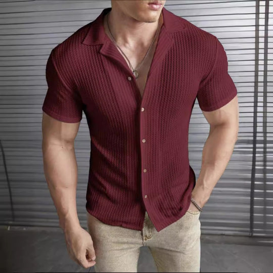 EB | Herrenmode Casual Waffel T-Shirt