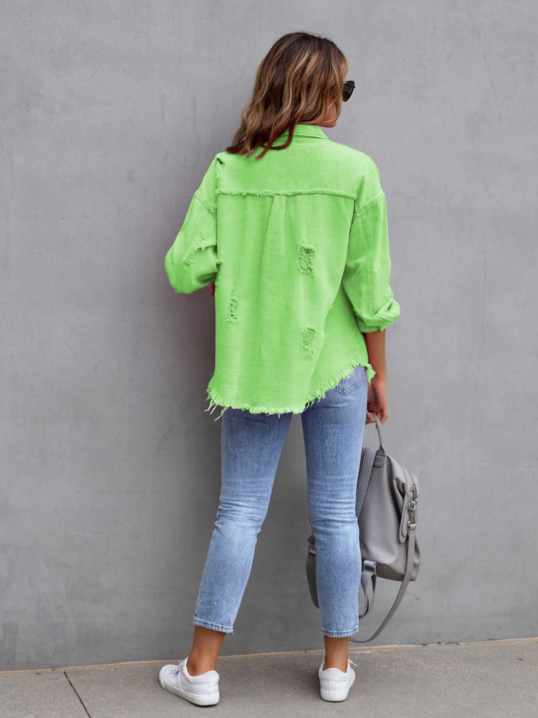 EB | Distressed Drop Shoulder Denimjacke