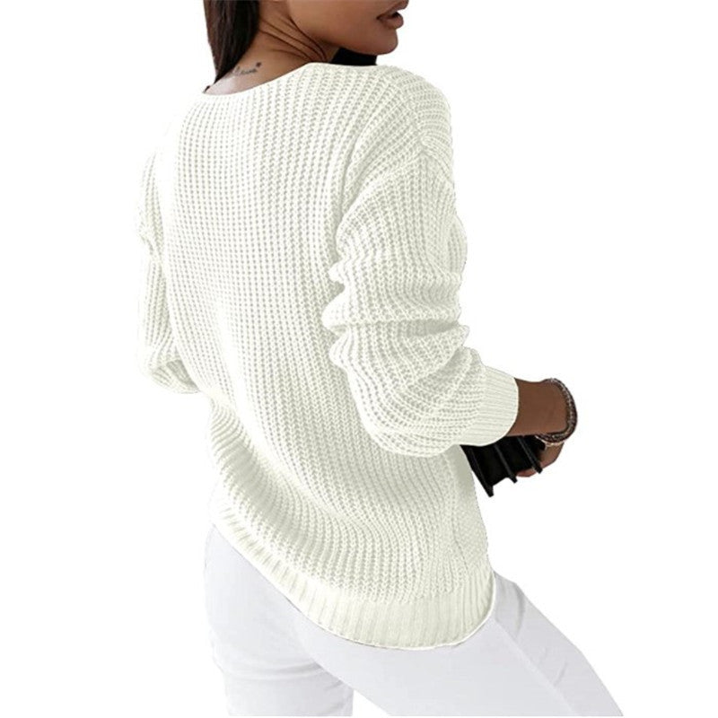 EB | Strickpullover mit V-ausschnitt Weiche Acryl Klassisch und Komfortabel