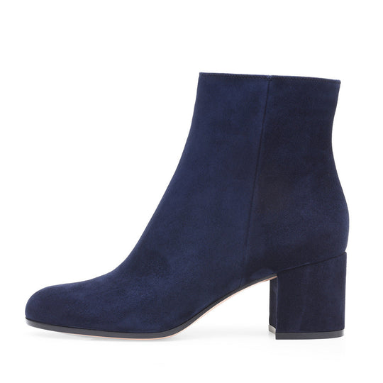 EB | Damen Chunky Heel Rund-Toe Mittel-Hügel Stiefel