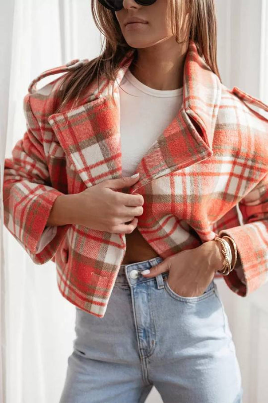 EB | Herbst/Winter Wendekragen Karomuster Jacke