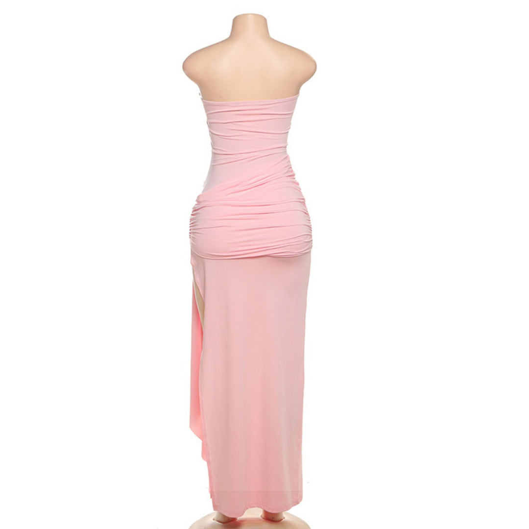 EB | Rückenfreies Röhrentop-Kleid mit Seitenschlitz