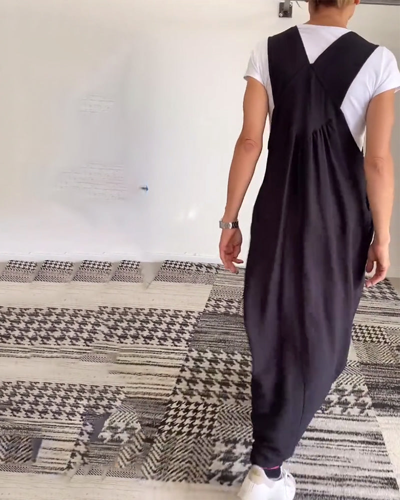 EB | Kleid Lässig Einfarbig Hosenträger