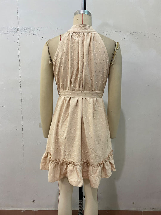 EB | Rock mit halbhohem Halsausschnitt und Riemchen-Jacquard-Kleid