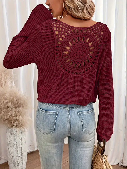 EB | Trendige Damen Sweater Gehäkelte Trendy, Komfortabel