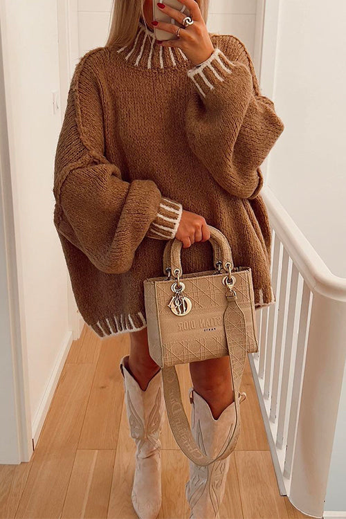 EB | Gemütlicher Rollkragenpullover mit Farbblockmuster
