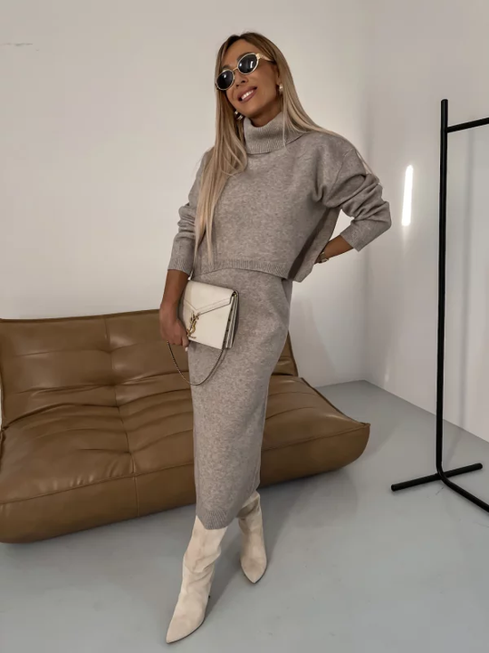 EB | Jersey Set Midikleid mit Rollkragen