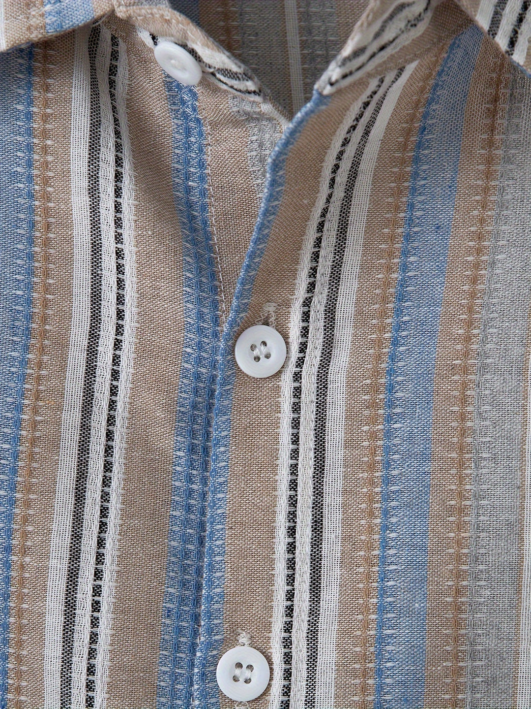 EB | Gestreiftes Baumwoll Leinen Herrenhemd für Entspannte Looks
