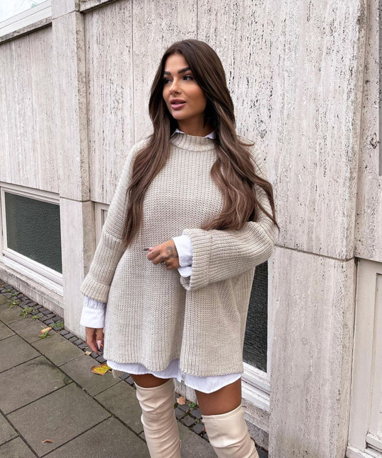 EB | Gemütlicher Oversized Strickpullover In Sanftem Beige