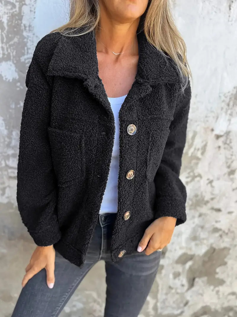 EB | Damen Winter Teddy Mantel Langarm
