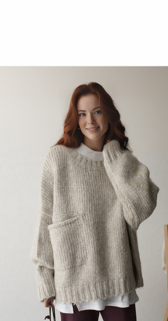 EB | Übergroßer Strickpullover mit Tasche