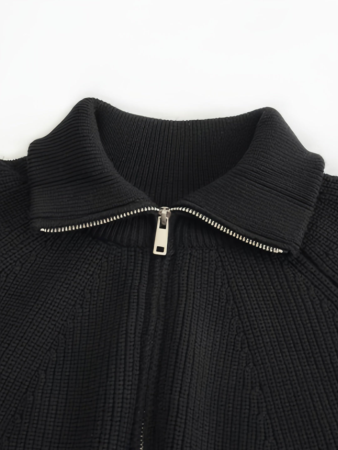 EB | Strickjacke mit Reißverschluss und Hohem Kragen Weich und Komfortabel Acryl