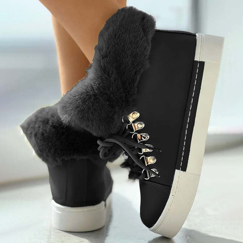 Warme Plüsch Plattform Stiefeletten EB