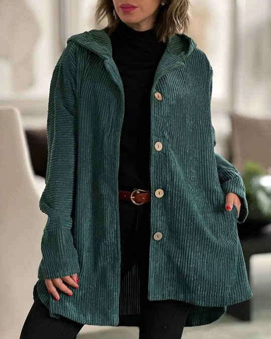EB | Lässige Cordjacke mit Kapuze für Damen