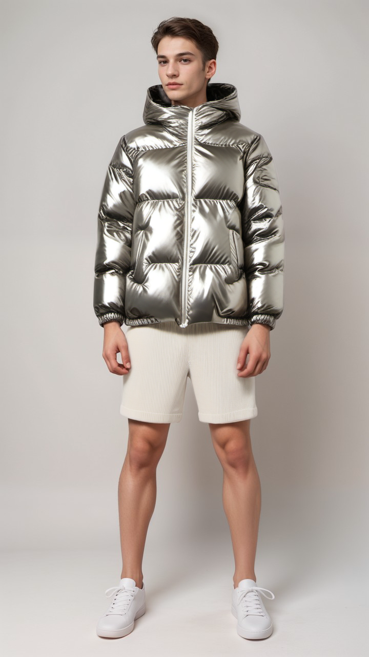 EB | Gepolsterte Winterjacke mit Kapuze Polyester Warm und Wasserabweisend