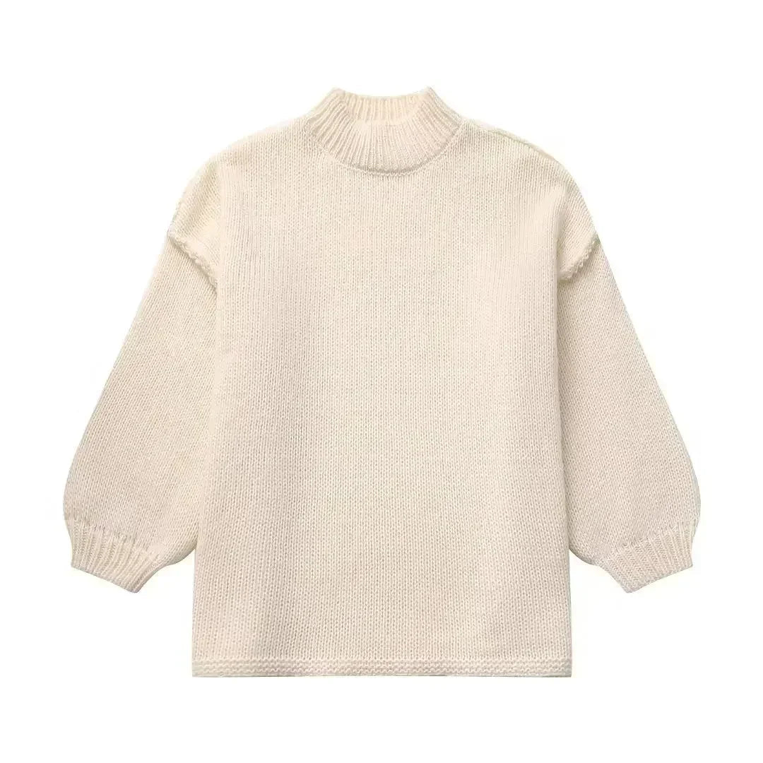 EB | Strickpullover mit Rollkragen und stylischen Puffärmeln