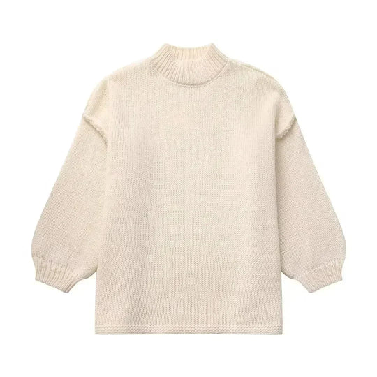 EB | Strickpullover mit Rollkragen und stylischen Puffärmeln