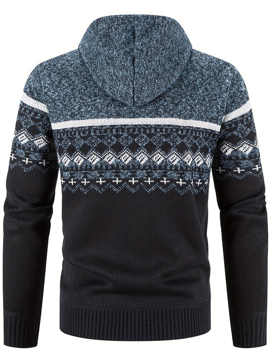 EB | Gemusterter Hoodie Baumwolle und Polyester Warm und Stilvoll