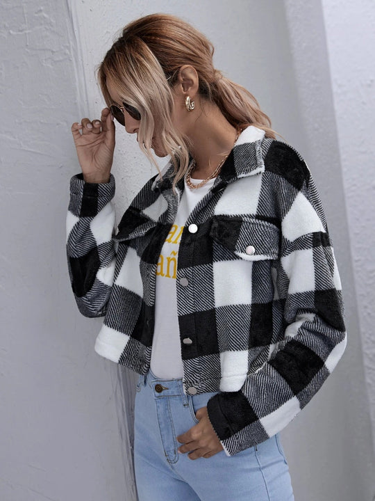 EB | Karierter Button-Down-Kragenjacke