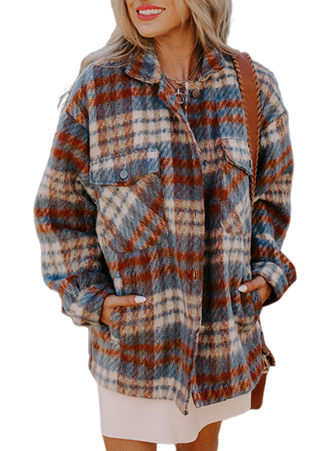 EB | Gitterhemdjacke Im Flanell-look Wollmischung Warm und Trendy