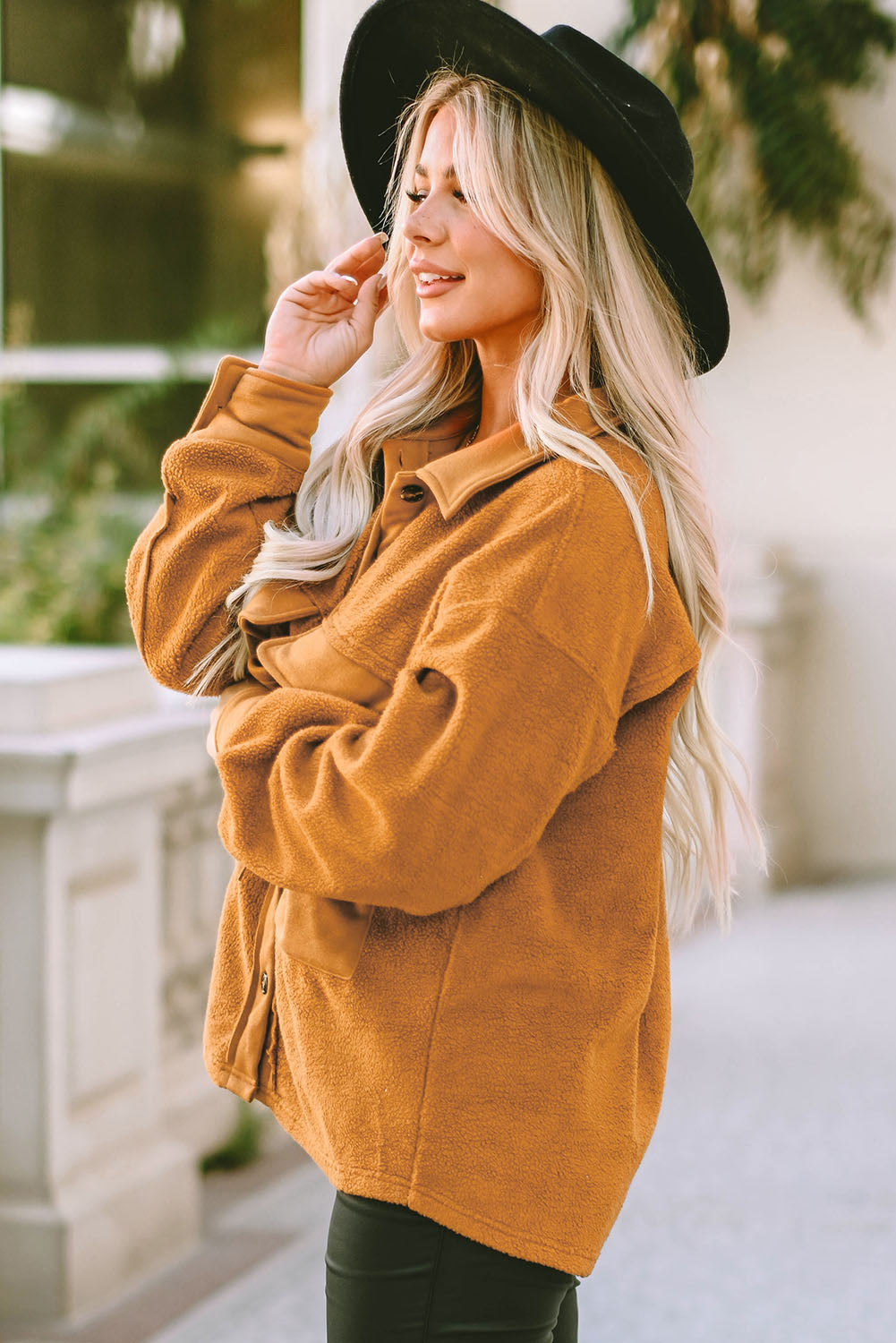 EB | Weiche Teddyjacke mit Großen Taschen Polyester Warm und Modern