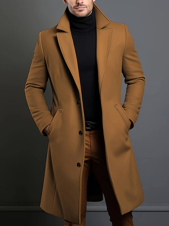 EB | Elegante Lange Jacke Polyester und Wolle Klassisch und Warm