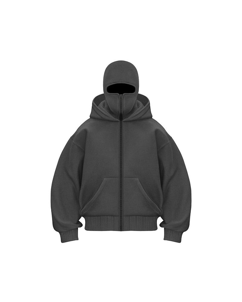 EB | Sweatshirt Mantel mit Doppelkapuze und Reißverschluss