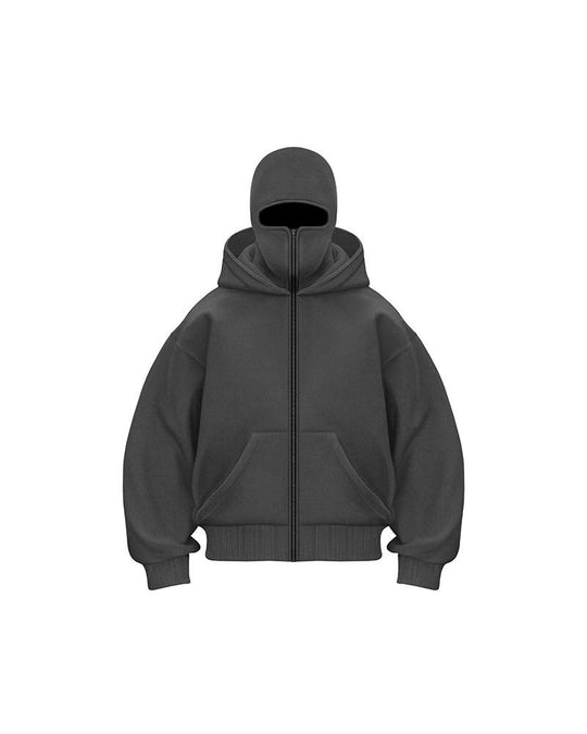 EB | Sweatshirt Mantel mit Doppelkapuze und Reißverschluss